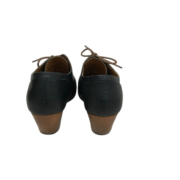 Kork-Ease Women’s Black Brown Leather Estella Cap Toe Lace Up Ankle Bootie 8.5 - Picture 4 of 7